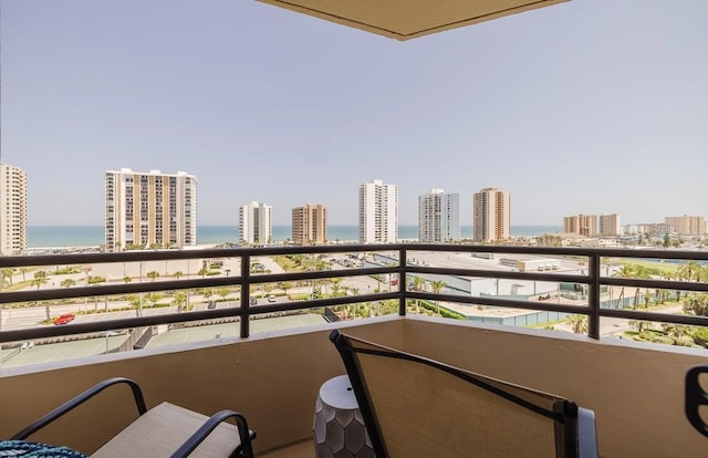 balcony with a water view