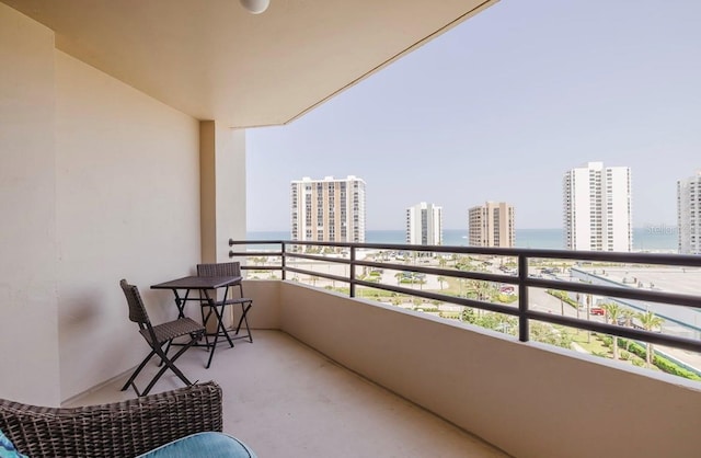 balcony with a water view