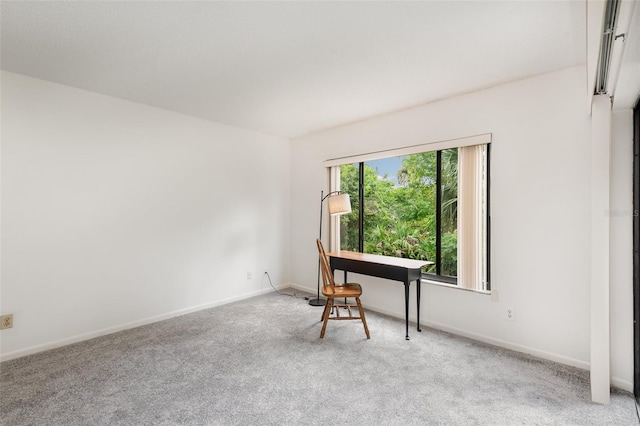 unfurnished room with light colored carpet