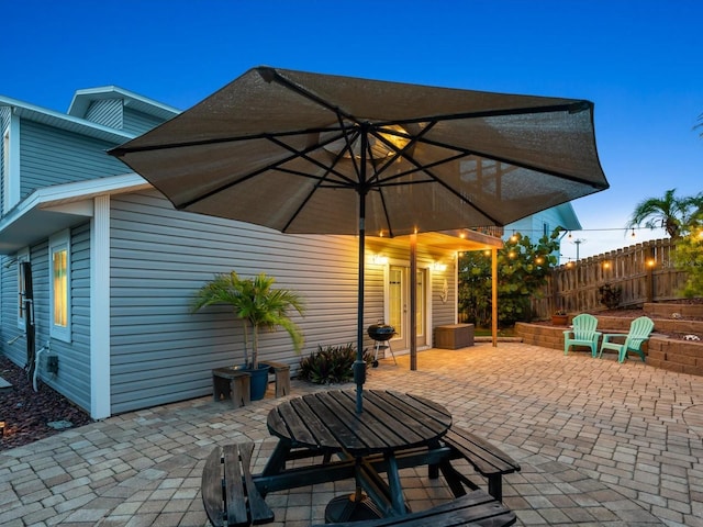 view of patio with fence