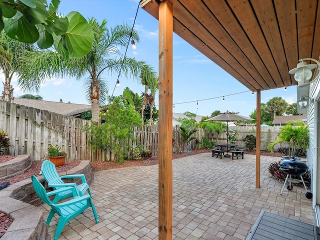 view of patio / terrace with a fenced backyard