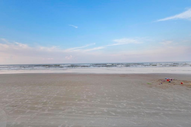 property view of water featuring a view of the beach