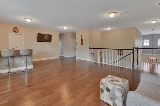 interior space with hardwood / wood-style flooring