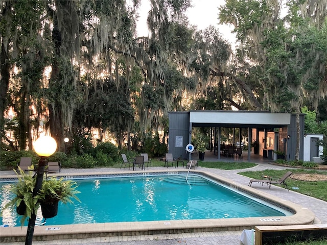 view of pool with a patio area