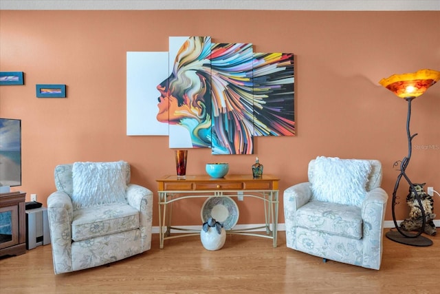 sitting room featuring hardwood / wood-style flooring