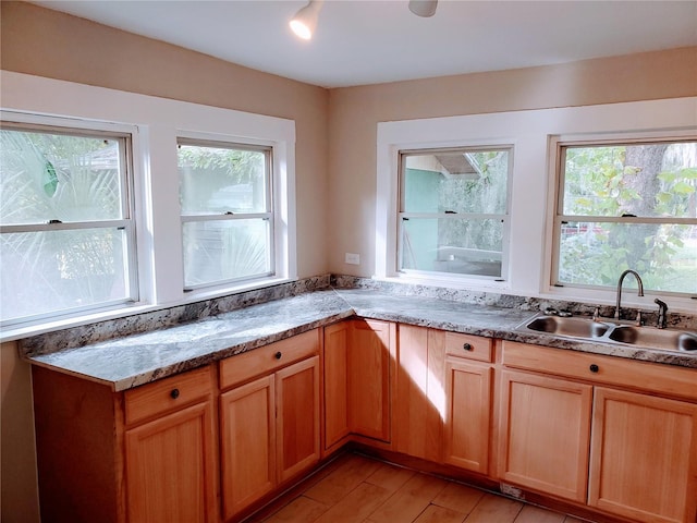 kitchen featuring sink and light wood-type flooring