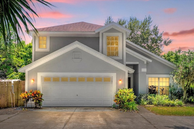 view of front of house featuring a garage