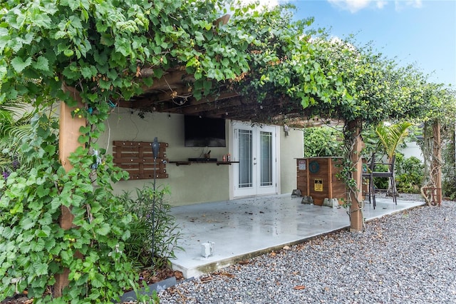 exterior space featuring french doors