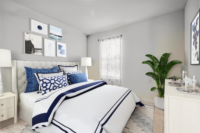 tiled bedroom with baseboards