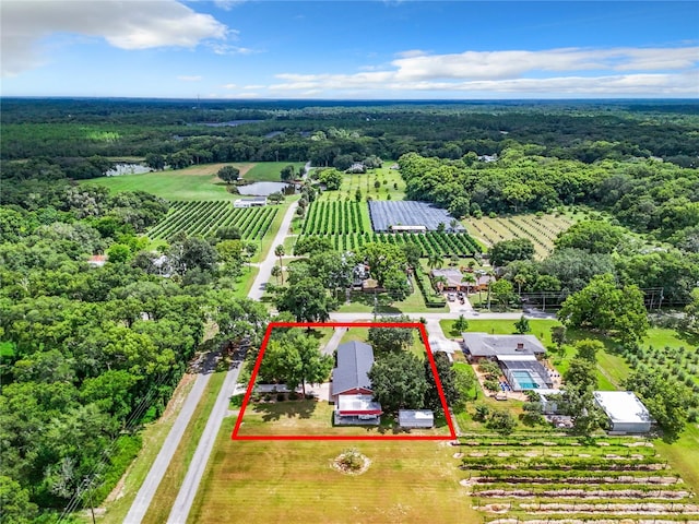 drone / aerial view featuring a rural view