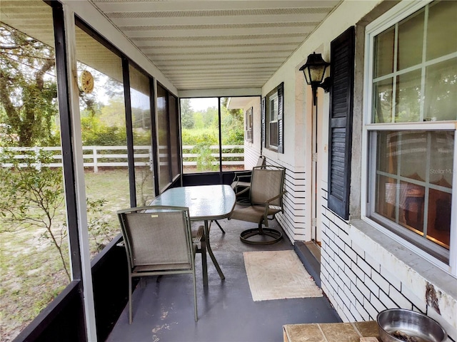 view of unfurnished sunroom