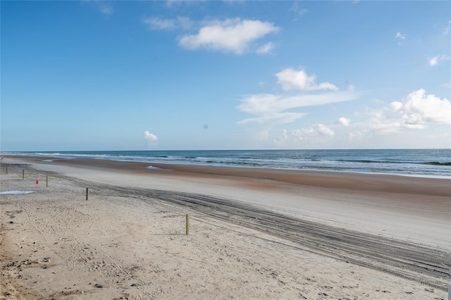 view of water feature featuring a beach view