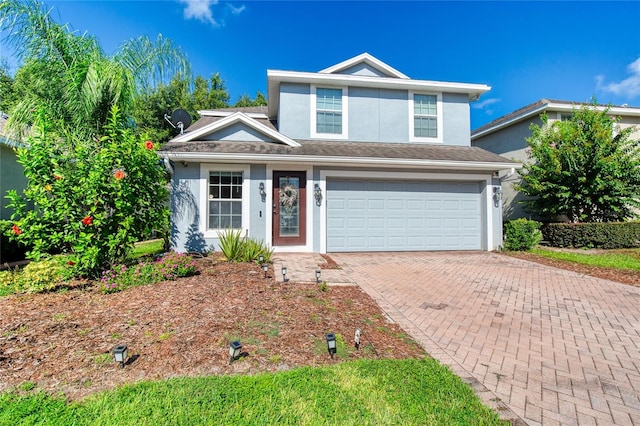 view of property with a garage