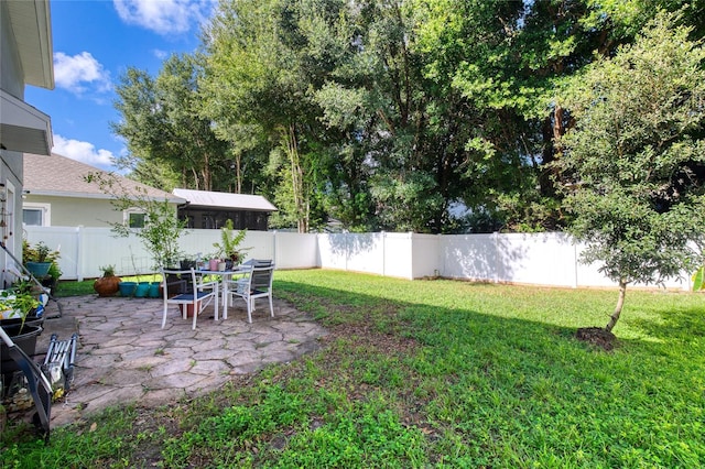 view of yard with a patio