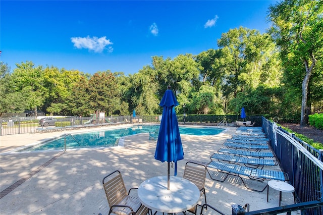 view of pool featuring a patio area