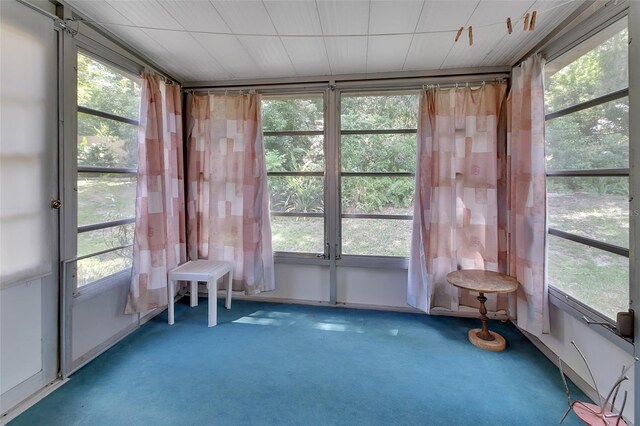 view of unfurnished sunroom