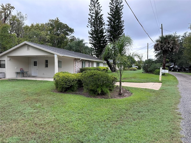 exterior space featuring a lawn