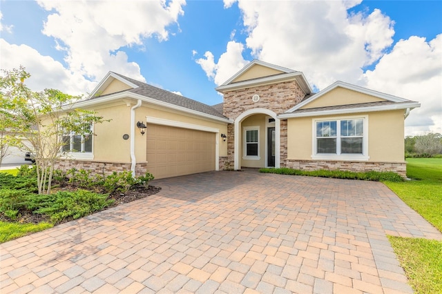 view of front of home with a garage