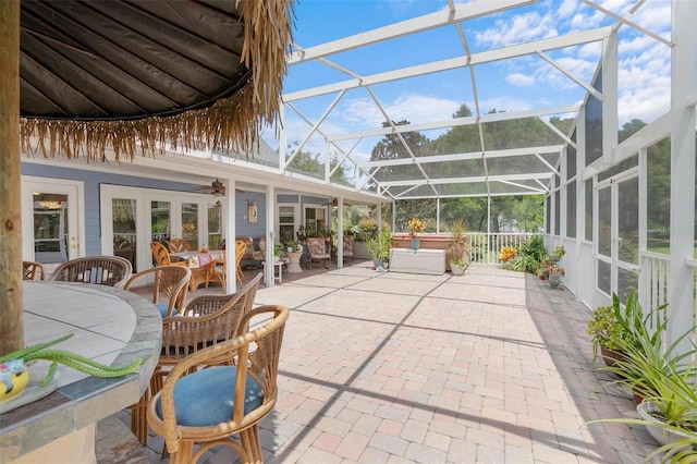 view of unfurnished sunroom