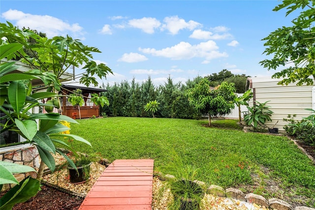 980 Bluebird Ter, Deltona, FL 32725 - view of yard with fence and a gazebo