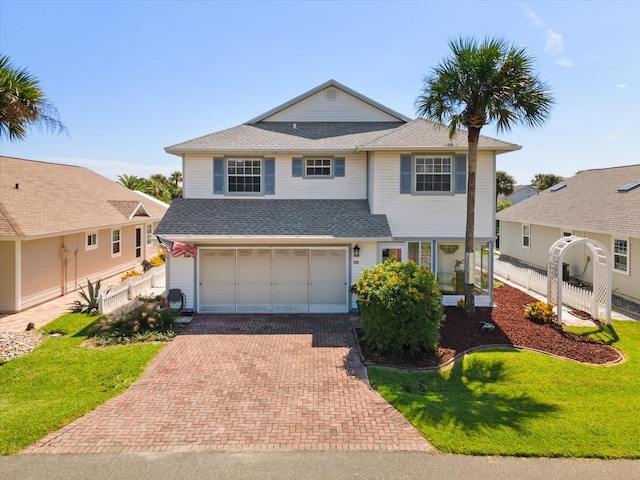 front of property featuring a garage