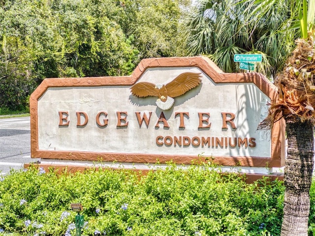 view of community sign