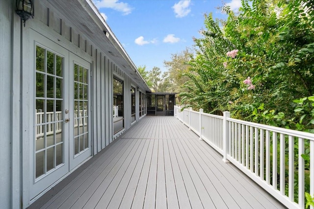 deck with french doors