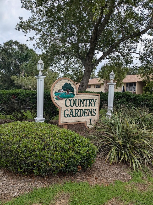 view of community sign