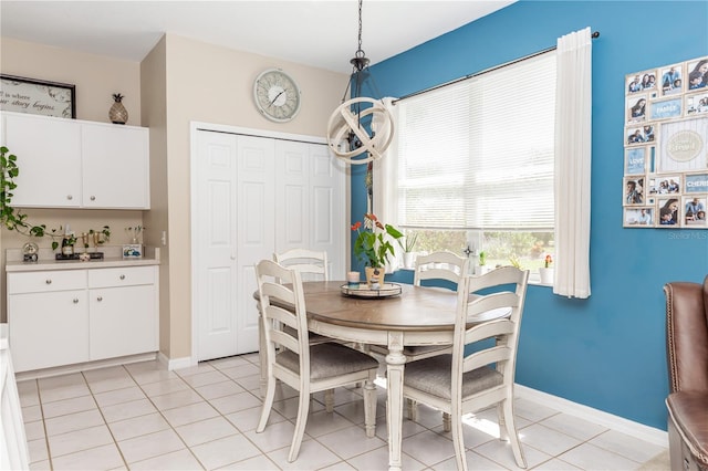 view of tiled dining area