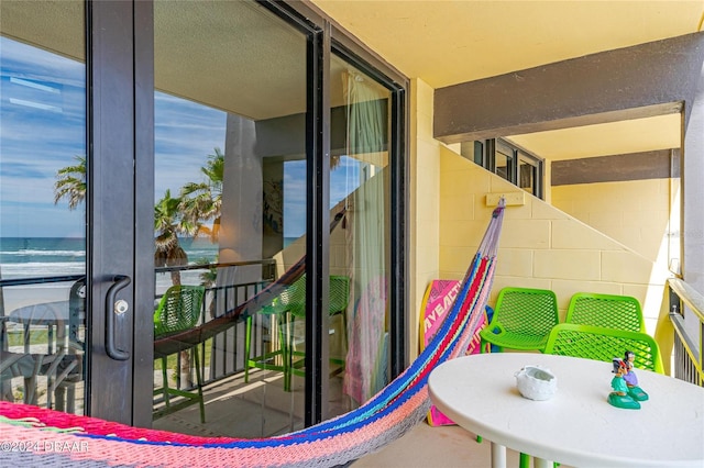 balcony with a water view