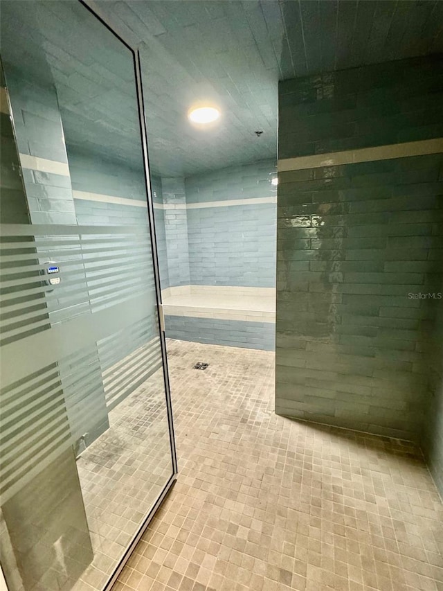 bathroom with a shower