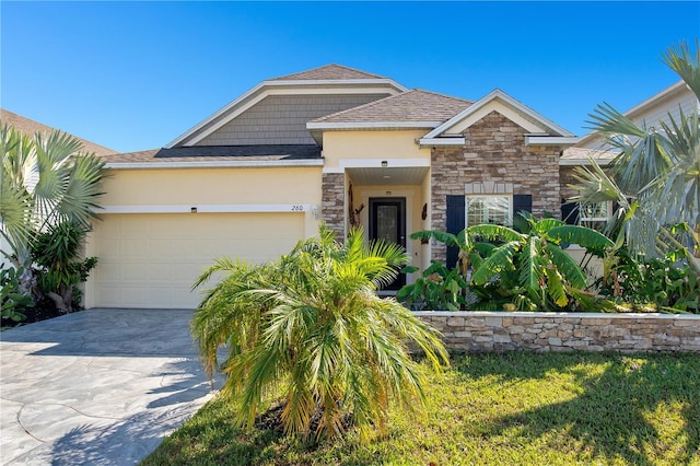 view of front of property featuring a garage