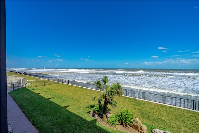 water view featuring a beach view