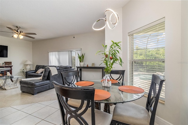 929 Hialeah St, Rockledge, FL 32955 - dining area featuring ceiling fan and light tile patterned flooring