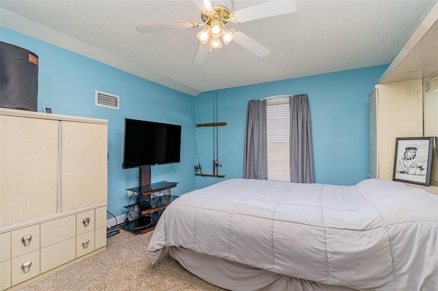 929 Hialeah St, Rockledge, FL 32955 - bedroom with baseboards, a ceiling fan, visible vents, and carpet