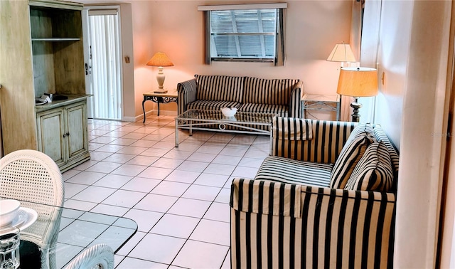 view of tiled living room