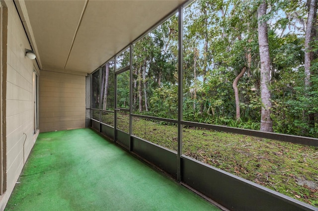 view of unfurnished sunroom