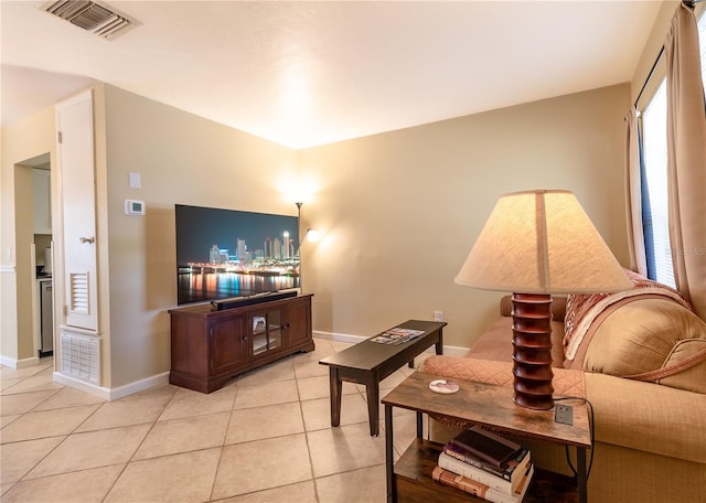 view of tiled living room