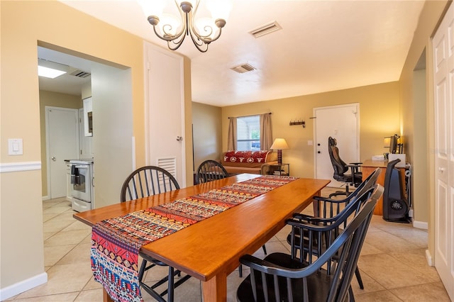 view of tiled dining area