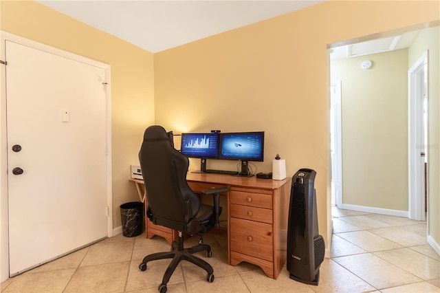 office area featuring light tile patterned floors