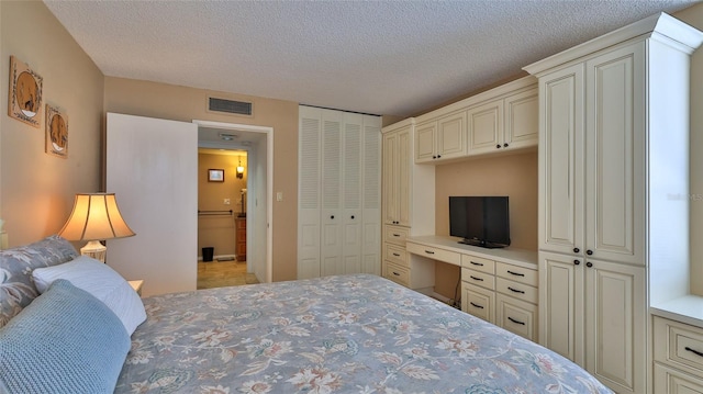 bedroom with a textured ceiling