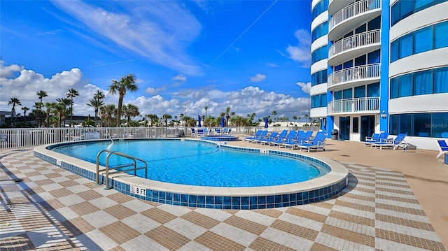 view of pool with a patio area