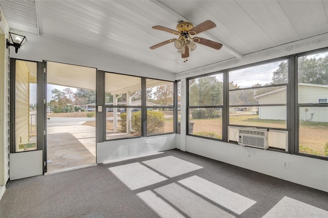 10170 SW 96th Ct, Ocala, FL 34481 - unfurnished sunroom featuring healthy amount of natural light, ceiling fan, cooling unit, and vaulted ceiling