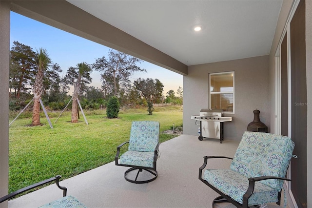 view of patio with grilling area