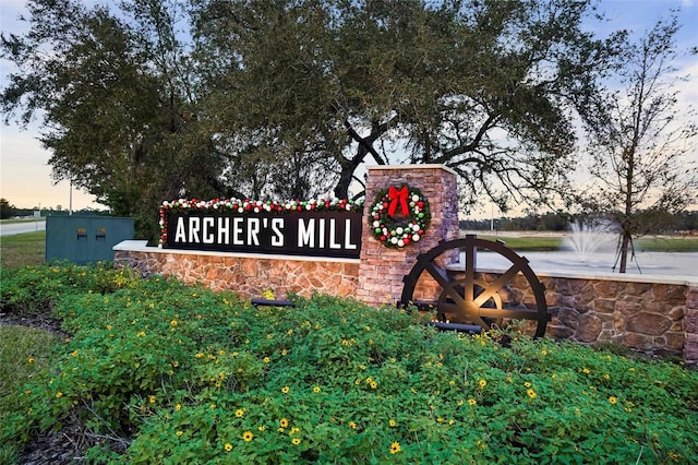 view of community sign