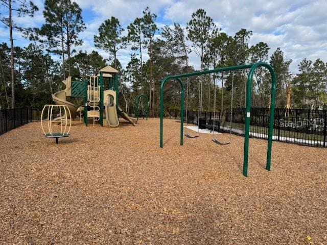 community play area with fence