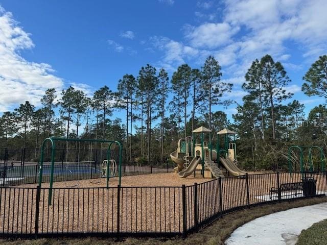 community playground with fence