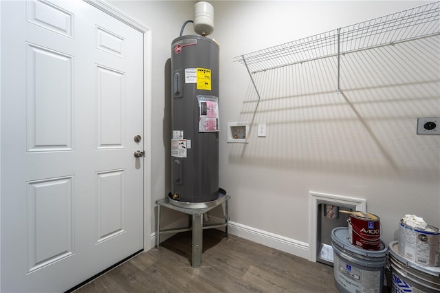 utility room featuring water heater