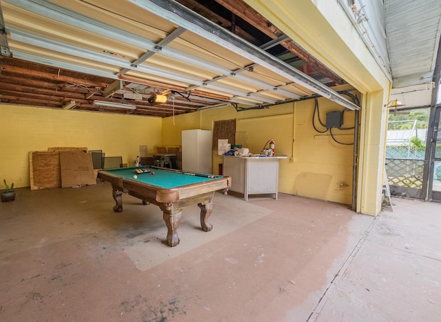 recreation room with billiards