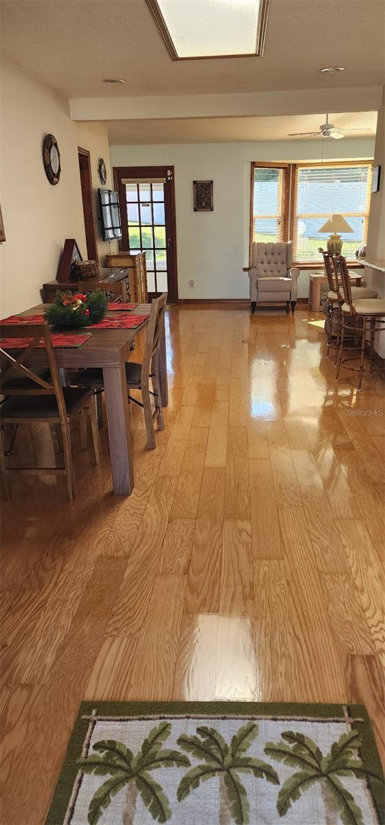 dining area featuring light hardwood / wood-style flooring